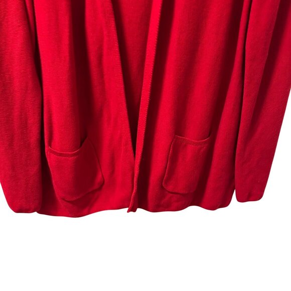 Talbots Womens Open Front Cardigan Sweater Sz 2X Red Cotton Pockets - Picture 5 of 12